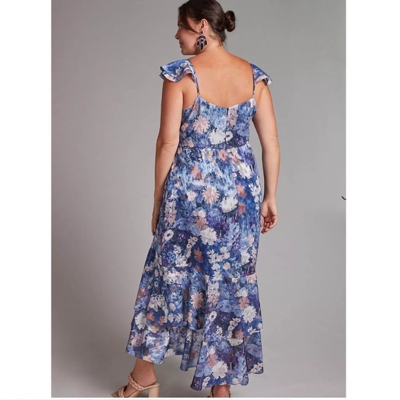 Anthropologie | Floral Ruffled MIDI Dress - Picture 2 of 4